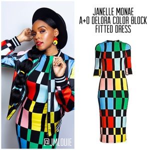 Alice + Olivia Delora Fitted Colorblock Dress